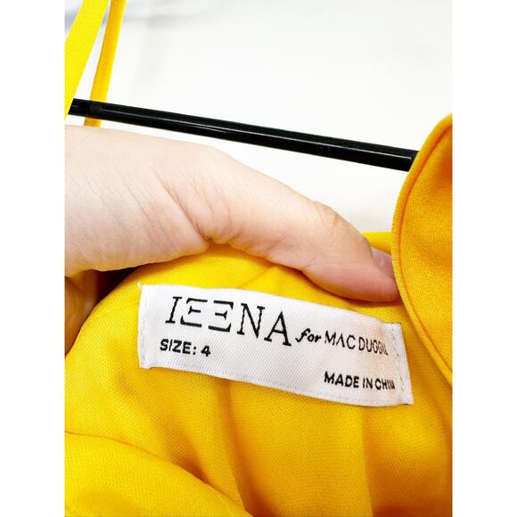 Mac Duggal 55286 Lemon Yellow One Shoulder Ruffle Mini Dress Size 4 - Picture 7 of 7